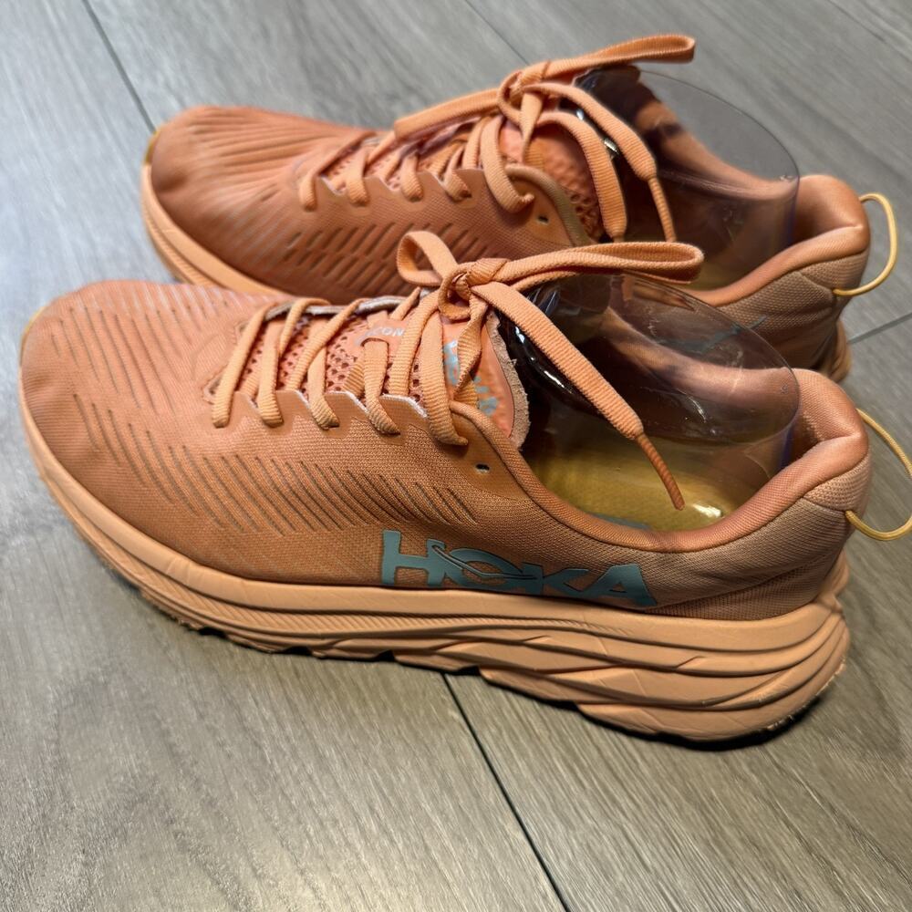 HOKA One One Rincon 3 Women’s sz 8 Coral Peach Running Shoes Lightweight Cushion - Picture 11 of 16